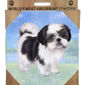 E&S Pets World's Most Absorbant Ceramic Coaster, Shih Tzu, Great Dog Lover Gift